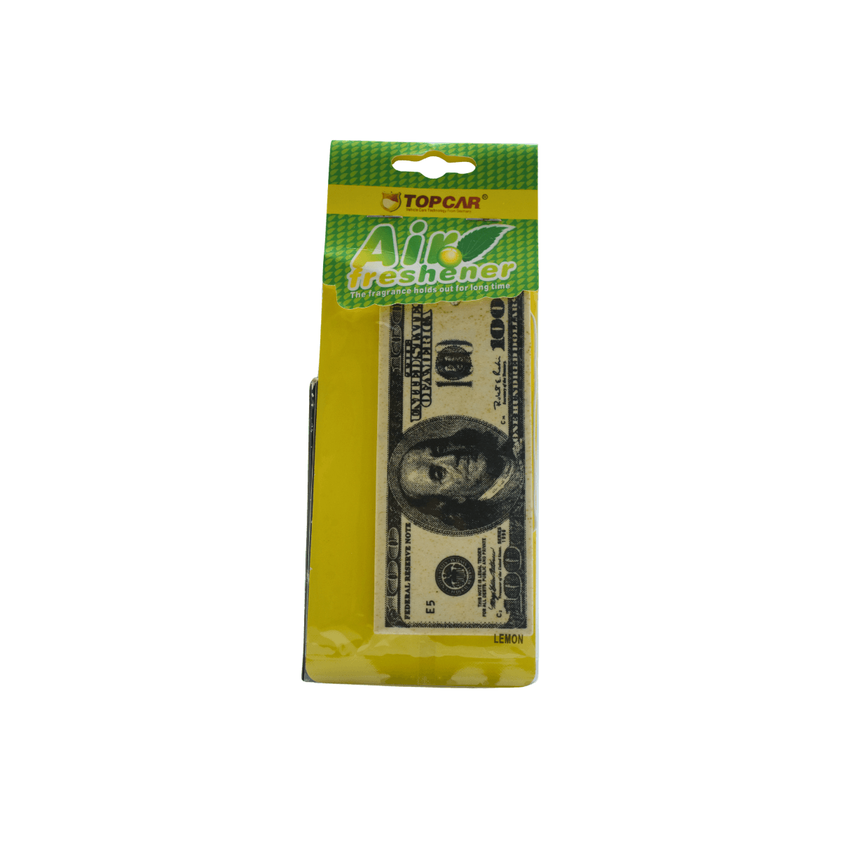 Money-themed car back view mirror hanging air freshener